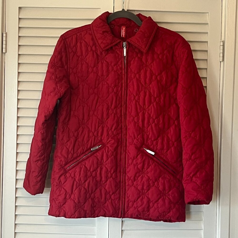 Hanna Andersson women's quilted coat jacket XS red